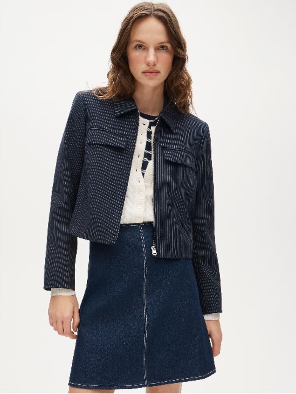 J.Crew Structured jacket in Italian studio wool blend pinstriped CS652